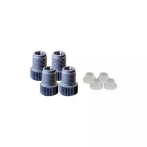 EZwaste® HPLC Solvent Waste System, Replacement Fittings, 1/4 Inch OD Tube Fittings, Blue Nut with Yellow Ferrule, 1/4-28 Thread, 4/PK
