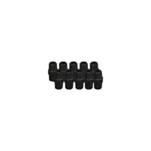 EZwaste® HPLC Solvent Waste System, Replacement Fittings, Carbon Filter Port Fittings, Black Straight Threaded Union Fitting, 1/4 Inch MNPT Thread, 10/PK
