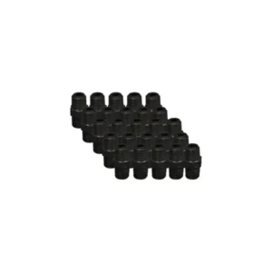 EZwaste® HPLC Solvent Waste System, Replacement Fittings, Carbon Filter Port Fittings, Black Straight Threaded Union Fitting, 1/4 Inch MNPT Thread, 25/PK