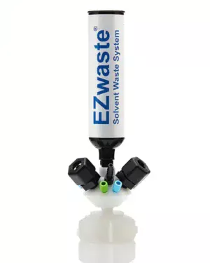 EZWaste® HPLC VersaCap® 51S Solvent Waste System, Cap-Only W/ Exhaust Filter, Six (6x) Ports for OD Tubing 3.2 mm (1/8") or 1.6 mm (1/16"), 1/EA