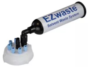 EZwaste® HPLC Solvent Waste System, Cap-Only Assembly, 70 mm (S70) VersaCap with Six (6x) Ports for 1/8 Inch O.D. Tubing; One (1x) Hose Barb Port for 1/4 or 3/8 Inch I.D. Tubing, 1/EA