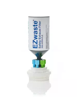 EZWaste® HPLC VersaCap®GL45 Solvent Waste System, Cap-Only W/ Exhaust Filter, Four (4x) Ports OD Tubing-3.2mm (1/8") or 1.6 mm (1/16"), Two (2x) Ports OD Tubing 6.4 mm (1/4"), 1/EA