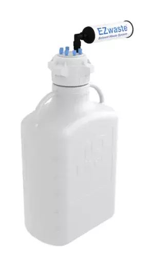 EZwaste® HPLC Solvent Waste System, 10 L Heavy Duty Reusable Carboy, 83 mm (83B) VersaCap with Six (6x) Ports for 1/8 Inch O.D. Tubing, 1/EA