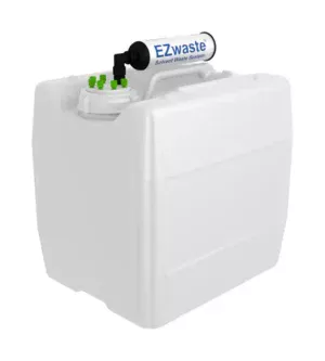 EZwaste® HPLC Solvent Waste System, 13.5 L (3.5 Gal) UN/DOT-Rated Disposable Container, 70 mm VersaCap w/ Six (6x) Ports for 1/16 Inch O.D. Tubing, 1/EA