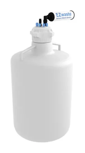 EZwaste® HPLC Solvent Waste System, 20 L Heavy Duty Round Carboy, 83 mm (83B) VersaCap with Six (6x) Ports for 1/8 Inch O.D. Tubing, One (1x) HB, & Filter, 1/EA