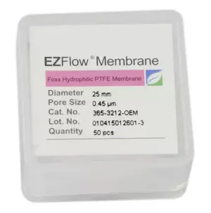 EZFlow® PTFE Hydrophobic Membrane Filters, 0.45 µm, 25 mm Diameter Filter Discs, 50/PK