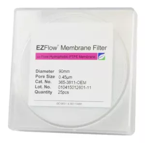 EZFlow® PTFE Hydrophobic Membrane Filters, 0.45 µm, 90 mm Diameter Filter Discs, 25/PK