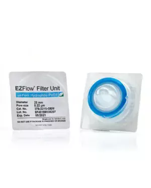 EZFlow® Sterile Hydrophilic PVDF Syringe Filters, 0.22 µm Sterilizing Membrane, 25 mm, 100/PK