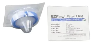 EZFlow® Sterile Hydrophilic PVDF Syringe Filters, 0.45 µm Membrane for Clarification or Prefiltration, 33 mm, 100/PK