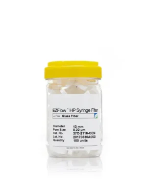 EZFlow® Non-Sterile Glass Fiber (GF) Syringe Filters, 0.22 µm Pore Size Membrane for Prefiltration and Sample Prep, 13 mm, 100/PK