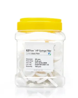EZFlow® Non-Sterile Glass Fiber (GF) Syringe Filters, 0.45 µm Pore Size Membrane for Prefiltration and Sample Prep, 25 mm, 100/PK
