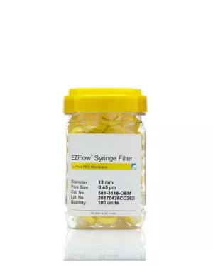 EZFlow® Non-Sterile Polyethersulfone (PES) Syringe Filters, 0.45 µm Pore Size Membrane for Prefiltration and Sample Prep, 13 mm, 100/PK