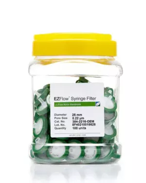 EZFlow® Non-Sterile Nylon Syringe Filters, 0.22 µm Pore Size Membrane for Prefiltration and Sample Prep, 25 mm, 100/PK
