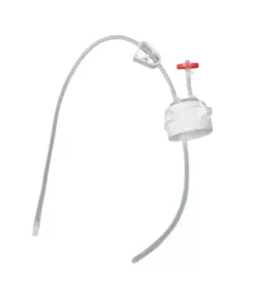 EZBio® Single Use Cap Assembly, Disposable Aseptic Transfer Caps, 53 mm (53B) VersaCap with Vent and Dip Tube, EZTop Replacement for 2,000 mL (2 L) Foxx or Nalgene Bottles, Sterilized, 20/CS