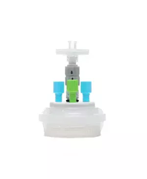 ChromCap™ 300 HPLC Solvent Reservoir VersaCap® GL45 System with Class VI PTFE Adapter & Safety Air Inlet Valve, Cap-Only, Three (3x) Ports 3.2 mm (1/8") or 1.6 mm (1/16") OD Tubing , 1/EA