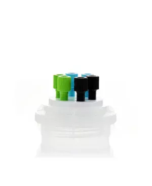 ChromCap™ 100 HPLC Cap Assy, GL45, Adapter w Vent Hole, Six (6x) Ports3.2mm (1/8") or 1.6 mm (1/16"), OD Tubing, 1/EA