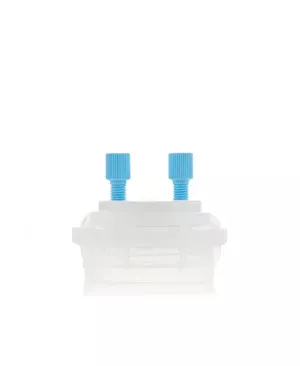 ChromCap™ 100 HPLC Cap Assy, GL45, Adapter w Vent Hole, Two (2x) Ports3.2mm (1/8") or 1.6 mm (1/16"), OD Tubing, 1/EA