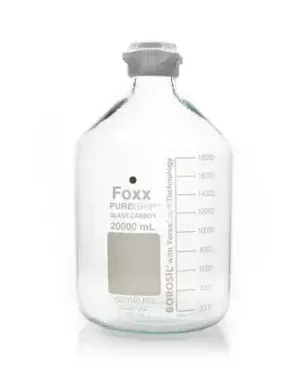 PUREGRIP® Rhino Safety Coated Glass Carboy, Clear, 20L, with 83B VersaCap