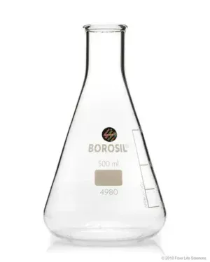 Borosil® Narrow Mouth Glass Erlenmeyer Flasks, 500 mL, 40/CS