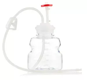 EZBio®pure Titanium Round SU 500mL Bottle Assembly, PETG w/ EZBio® Tubing, Plug and GL45 VersaCap®, 10/CS