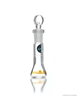 Borosil® Wide Mouth Class A Volumetric Flasks with Interchangeable Solid Glass  Pennyhead Stopper (10/19), Individual Certificate, 10 mL, 5/CS