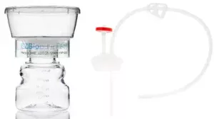 EZBio®pure Feed Systems, 250mL Bottle Top Filter, 0.10µm Membrane, PP Natural GL45 VersaCap®  w/ adapter 2x 1/8 HB w/ diptube, EZBio® TPE Tubing, Plug and Vented,  4/CS