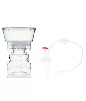 EZBio®pure Feed Systems, 500mL Bottle Top Filter, 0.10µm Membrane, PP Natural GL45 VersaCap®  w/ adapter 2x 1/8 HB w/ diptube, EZBio® TPE Tubing, Plug and Vented,  4/CS