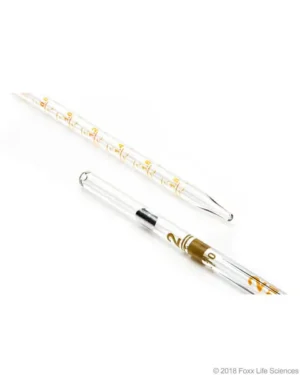 Borosil® Reusable Class A Serological Pipettes (Pipets) with Permanent Amber Graduations and Individual Serial Numbers, Batch Certificate, 2 mL, 10/CS