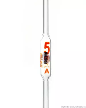 Borosil® Volumetric Pipette Class A, 5 mL, Batch Certificate, 10/CS