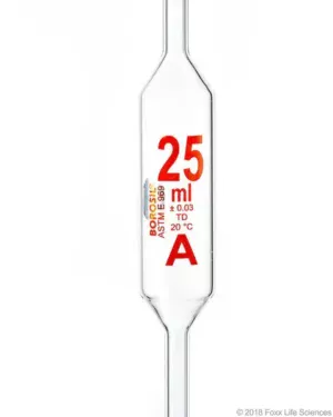 Borosil® Volumetric Pipette Bulb Class A ASTM 969 USP Type I Ind Cert 25 mL, 10/CS