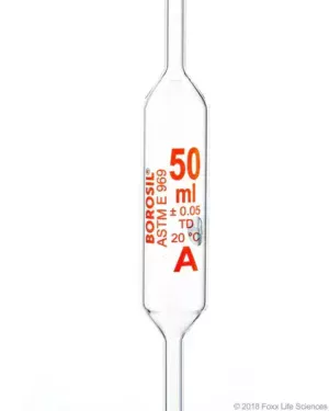 Borosil® Volumetric Pipette Class A, 100 mL,Batch Certificate,10/CS