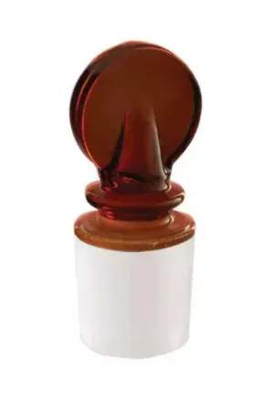 Borosil® Amber Solid Penny Head Glass Stopper with Interchangeable Ground Joint 24/29, 20/CS