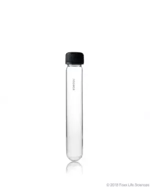 Borosil® Reusable Heavy Duty Culture Tubes with PTFE Lined PP Screw Caps and Round Bottoms, 50 mL (25 x 150 mm), 50/CS