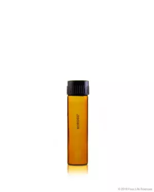 Borosil® Reusable Heavy Duty Amber Light-Blocking Culture Tubes with PTFE Lined PP Screw Caps and Flat Bottoms, 30 mL(25 X 95 mm), 100/CS