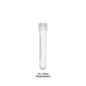 Tube, 5mL 12 x 75mm PP w/cap, 125/bag, sterile, 1000/cs