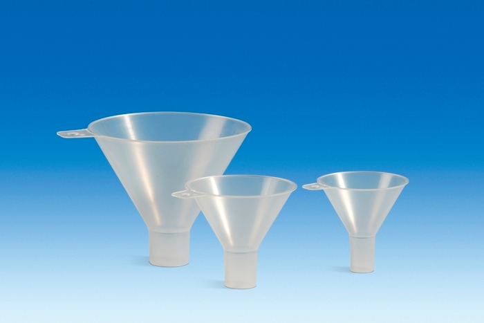 Powder Funnel,PP,dia=65mm,length=68,stem dia=15mm,pack 10