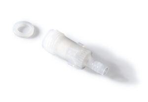 Filling valve w/olive-shaped nozzle for Titrette