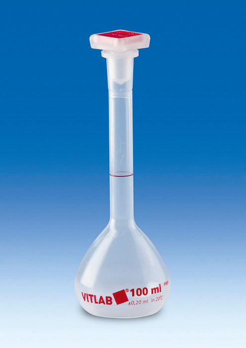 Volumetric Flask, PMP, Stopper, Class B, 250mL, pack of 2