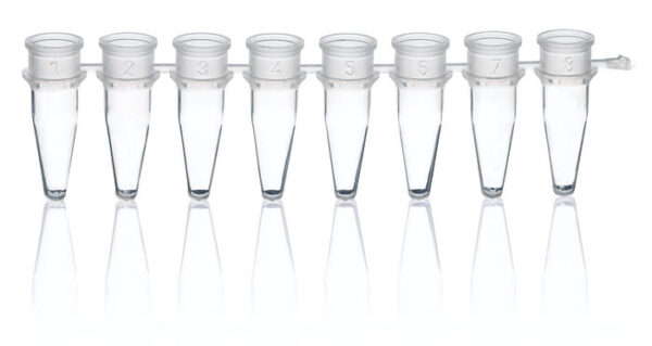 PCR 8-tube strip 0.2mL, rose, bag of 125