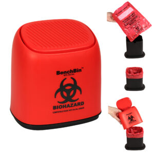 BenchBin™ Benchtop Biohazard Bin, 1.5L, 7 x 5 x7in, 1/ea