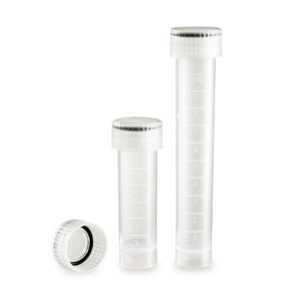 Transport Tube, 10mL, separate screw-cap, printed graduations, Sterile, 10 bags of 100 tubes and caps, 1000 per case
