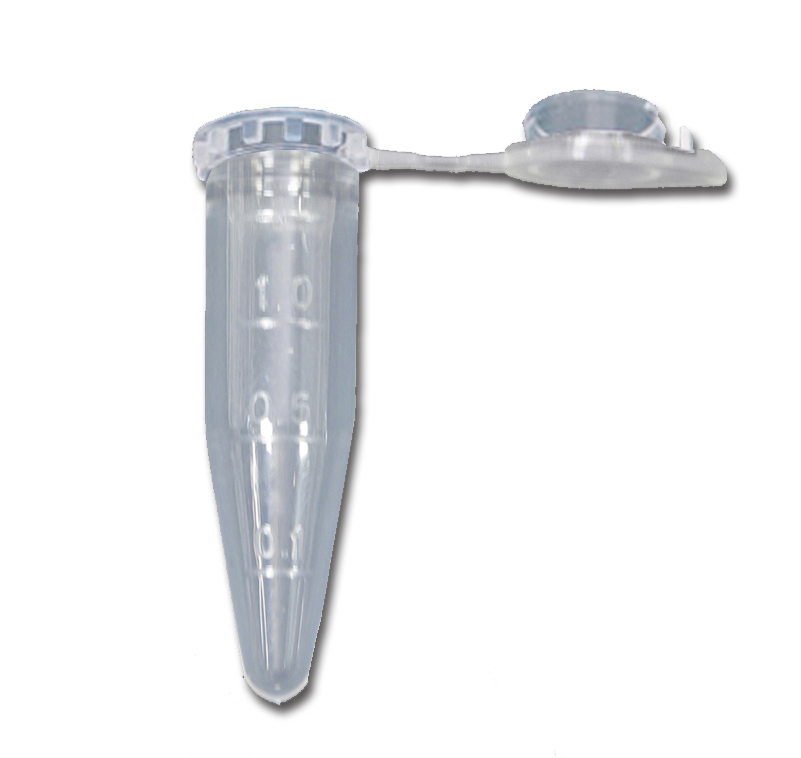 Microtube w/ cap, clear, 0.5mL, sterile, w/ self-standing bag, 500/pk