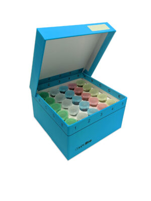 5mL Screw-cap MacroTube® Vivid™, sterile, w/ vivid printed graduation  w/ attached screw caps in foam racks, 500/cs