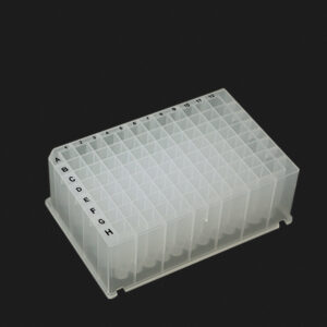 OptiWell™ Deep Well Plate, 96 Round Well, 2.0mL, 44.3mm height, U-Bottom, for Hamilton, Black Alphanumeric Printing, PP, Sterile, 10 bags of 5 pieces, 50 / CS