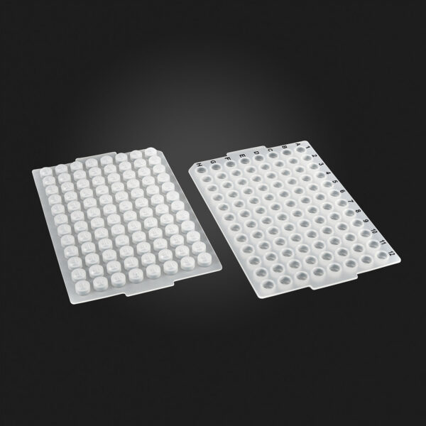 OptiWell™ Deep Well Plate, 96 Square Well, 2.2mL, 44.2mm height, V-bottom, for Kingfisher and Accuris IsoPURE, Black Alphanumeric Printing, PP, Sterile, 10 bags of 5 pieces, 50 / CS