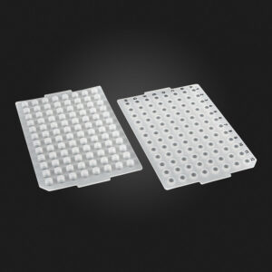 OptiWell™ Deep Well Plate, 96 Square Well, 2.3mL, 41.7mm height, V-bottom, Black Alphanumeric Printing, PP,  Sterile, 10 bags of 5 pieces, 50 / CS