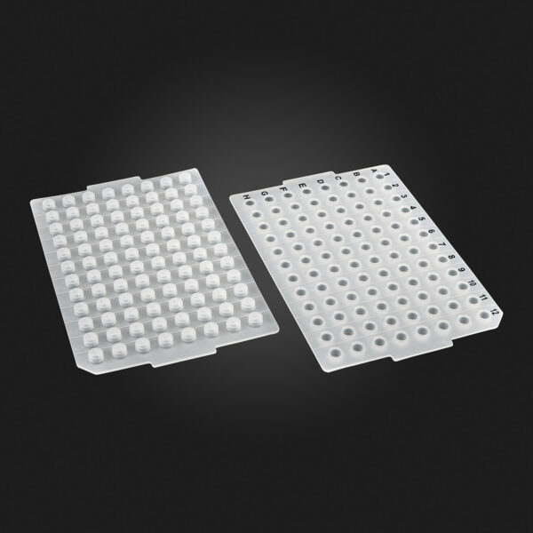 OptiWell™ Deep Well Plate, 96 Square Well, 2.3mL, 41.7mm height, V-bottom, Black Alphanumeric Printing, PP,  Sterile, 10 bags of 5 pieces, 50 / CS
