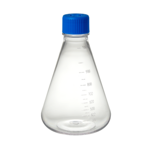 Flask, Erlenmeyer, 250mL, Polycarbonate, baffled bottom w/ vented screw cap, Sterile, indiv wrapped, 12/CS