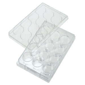 12 Well Non-treated Plate with Lid, Individual, Sterile