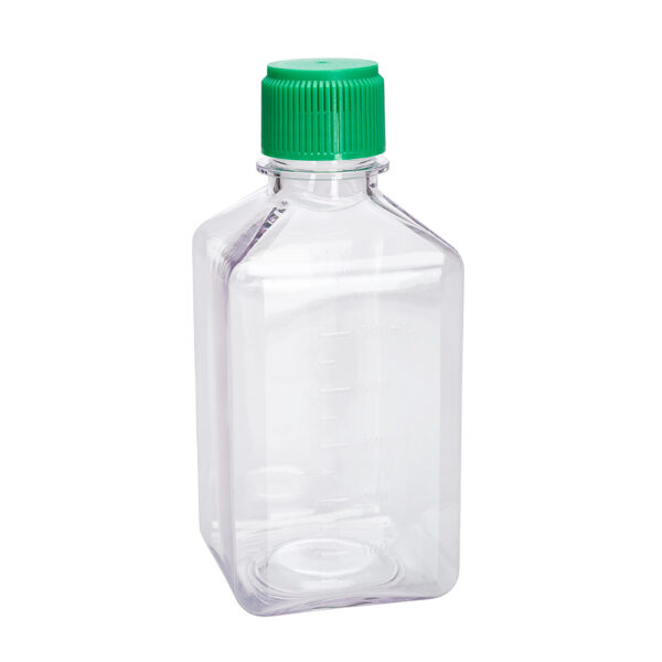 500mL Media Bottle, Square, PETG, Individually Wrapped, Sterile